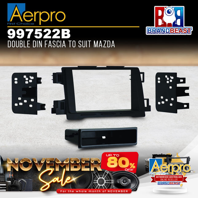 Aerpro 997522B Single/Double DIN Facia Kit to Suit Mazda Vehicles
