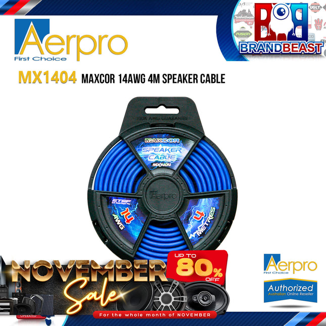 Aerpro MX1404 MAXCOR 14AWG 4M Speaker Cable