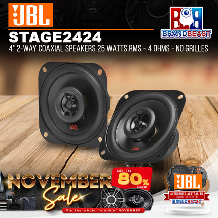 JBL STAGE2 424 4" 150W 2-Way Coaxial Speaker System - Pair