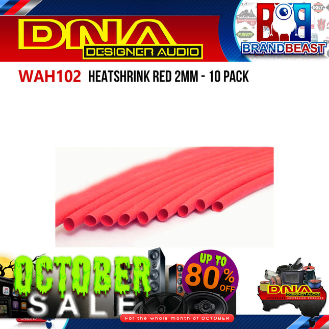 DNA WAH102 2mm Heatshrink Red - 10 Pieces