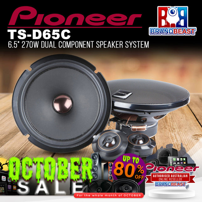 Pioneer TS-D65C D-Series 6.5" 270W 2-Way Component Speakers