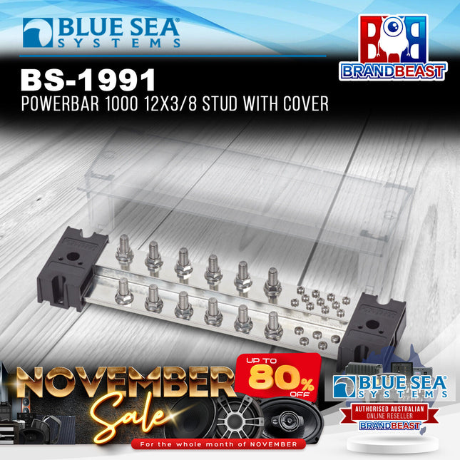 Blue Sea Systems BS-1991 PowerBar 1000 12x3/8 Stud with Cover