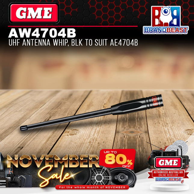 GME AW4704B UHF Antenna Whip Black to Suit AE4704B