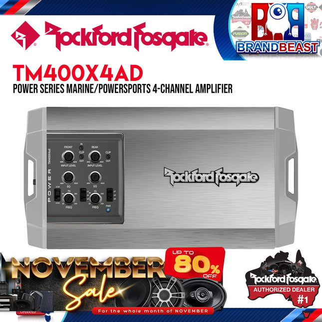 Rockford Fosgate TM400X4ad Power Marine 400 Watt Class-ad 4-Channel Amplifier