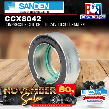 Sanden CCX8042 Compressor Clutch Coil 24V To Suit Sanden