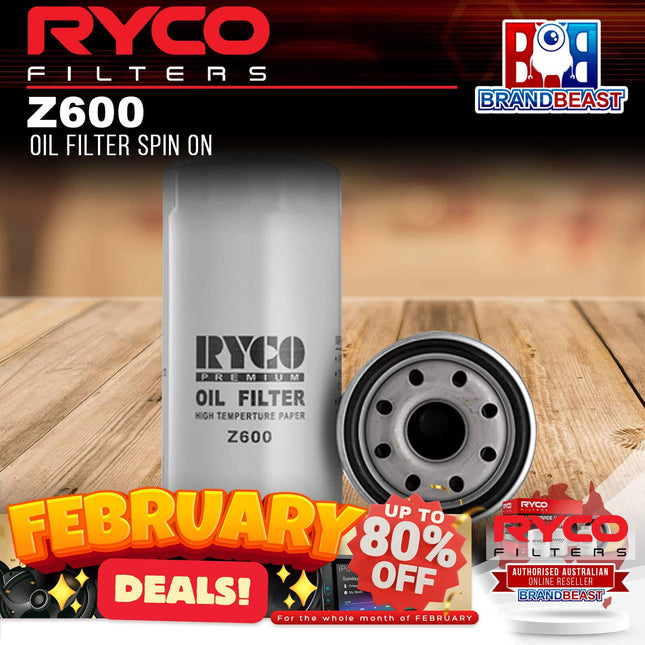 Ryco Z600 Oil Filter Spin On