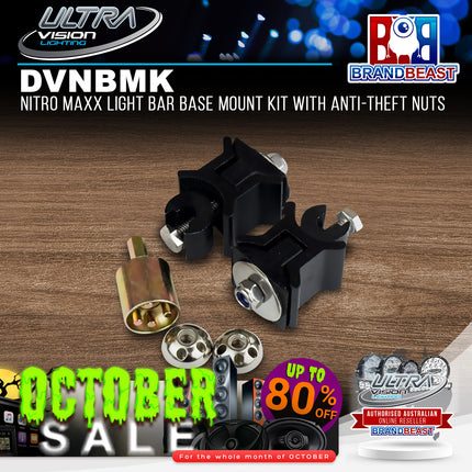 Ultra Vision Lighting DVNBMK Nitro MAXX Light Bar Base Mount Kit With Anti-Theft Nuts
