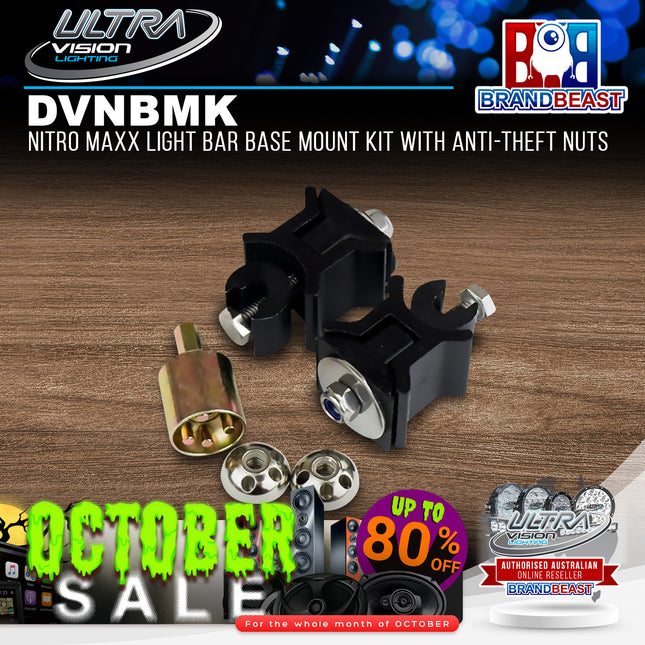 Ultra Vision Lighting DVNBMK Nitro MAXX Light Bar Base Mount Kit With Anti-Theft Nuts