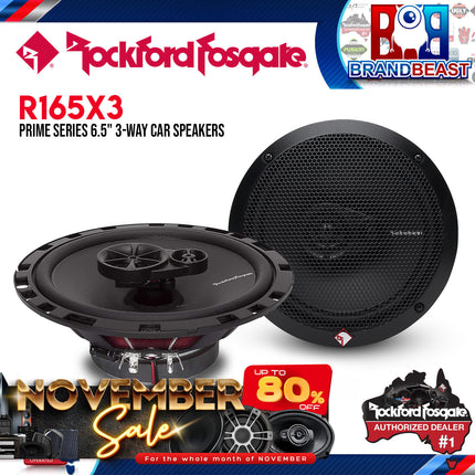 Rockford Fosgate R165X3 Prime 6.50" 90W 3-Way Full-Range Speaker