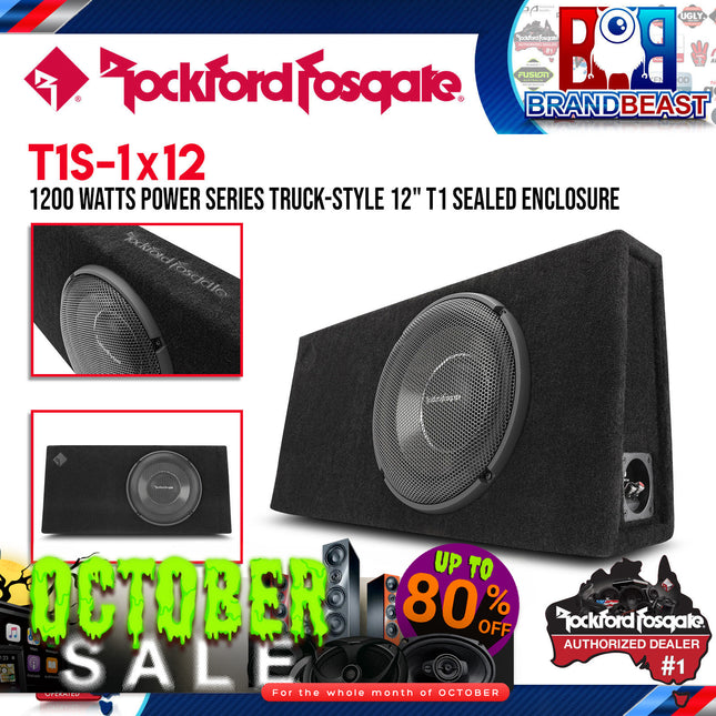 Rockford Fosgate T1S-1X12 Power Single 12" T1 Slim Sealed Loaded Enclosure