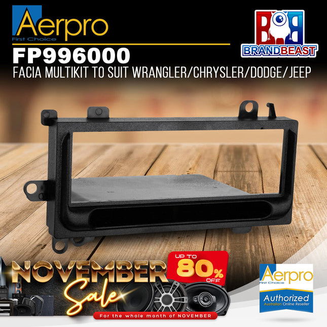 Aerpro FP996000 Facia Multikit Suit Jeep Grand Cherokee/Cherokee/Wrangler 1-DIN