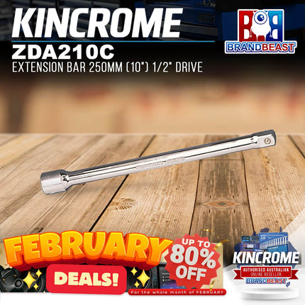 KINCROME ZDA210C Extension Bar 250mm (10‚Ä≥) 1/2‚Ä≥ Drive