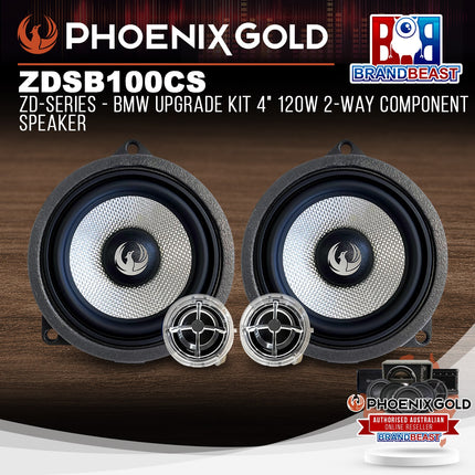 Phoenix Gold ZDSB100CS ZD-Series 4" 120W 2-Way Component Speaker Suit BMW Models