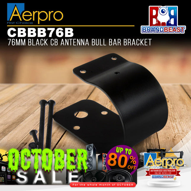Aerpro CBBB76B 76mm Wrap-Around Bullbar Mount UHF Antenna Bracket - Black