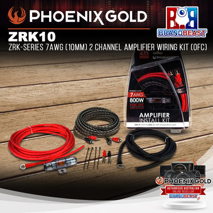 Phoenix Gold ZRK10 ZRK-Series 7AWG (10mm) 2 Channel Amplifier Wiring Kit (OFC)