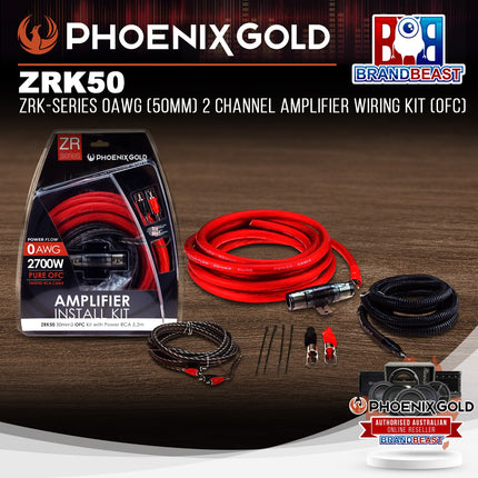 Phoenix Gold ZRK50 ZRK-Series 0AWG (50mm) 2 Channel Amplifier Wiring Kit (OFC)