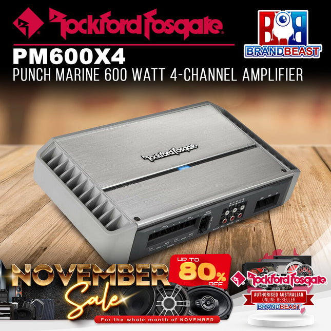Rockford Fosgate PM600X4 Punch Marine 600 Watt 4-Channel Amplifier
