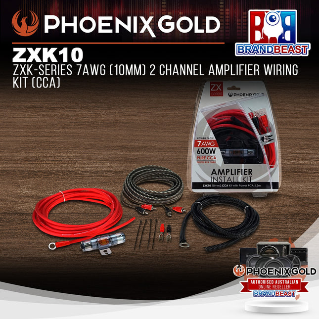 Phoenix Gold ZXK10 ZXK-Series 7AWG (10mm) 2 Channel Amplifier Wiring Kit (CCA)