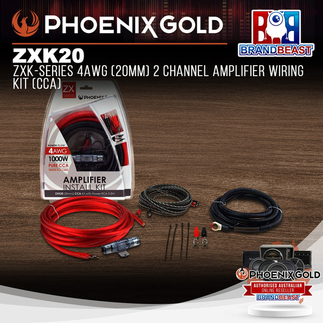 Phoenix Gold ZXK20 ZXK-Series 4AWG 20mm¬≤ 2-Channel Amplifier Wiring Kit (CCA)