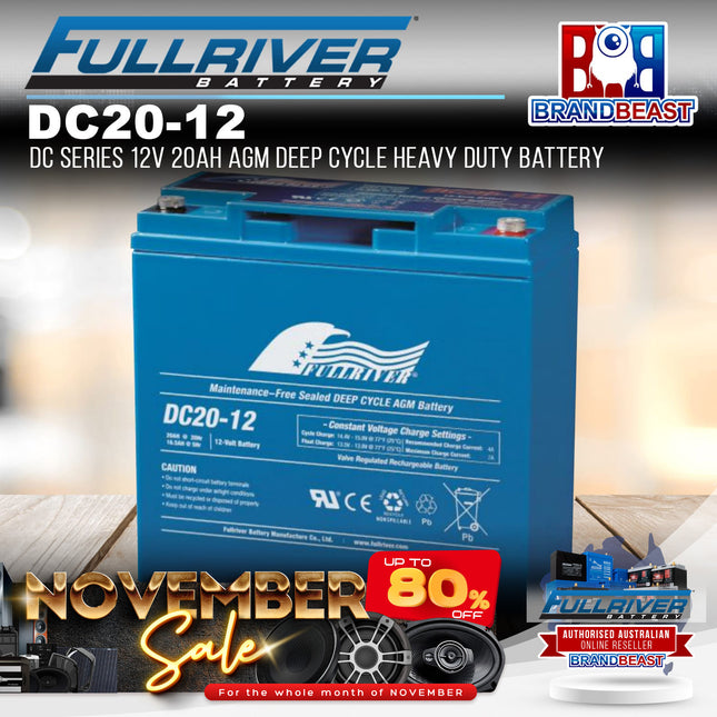 Fullriver DC20-12 DC Series 12V 20Ah AGM Deep Cycle Heavy Duty Battery