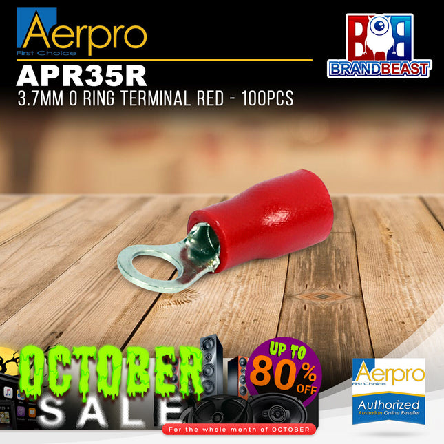 Aerpro APR35R 3.7mm O Ring Terminal Red - 100pcs