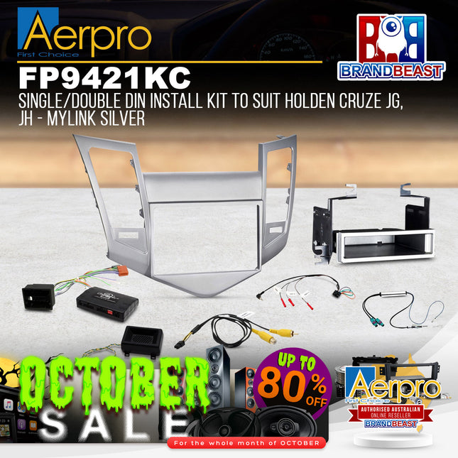 Aerpro FP9421KC Single/Double DIN Install Kit Suit Holden Cruze JG & JH MyLink - Silver
