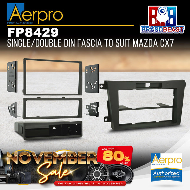 Aerpro FP8429 Single/Double DIN Facia Kit to Suit Mazda CX7