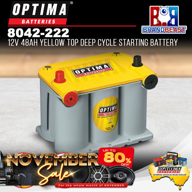 Optima 8042-222 12V 48Ah Yellow Top Deep Cycle Starting Battery