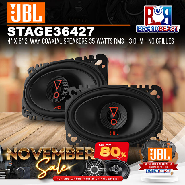 JBL STAGE3 427 4" 2-Way Coaxial Speaker 60 Watts RMS - 3 Ohms - Includes Grilles
