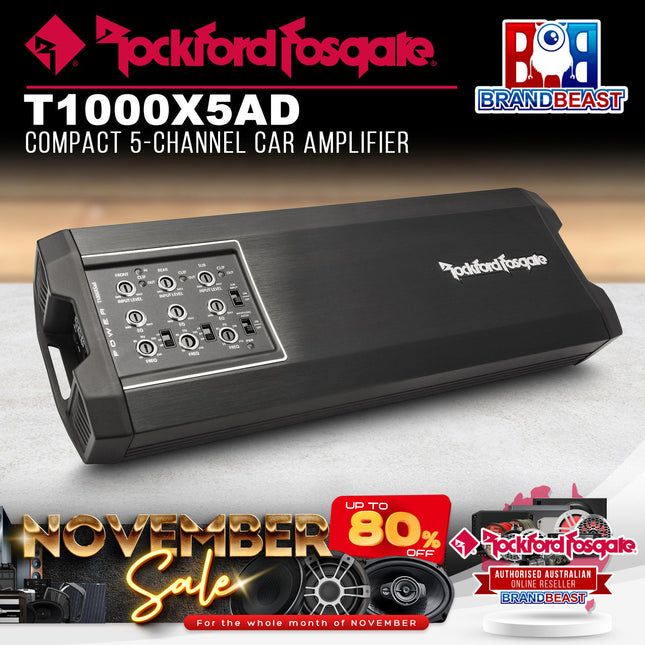 Rockford Fosgate T1000X5ad Power 1,000 Watt Class-ad 5-Channel Amplifier