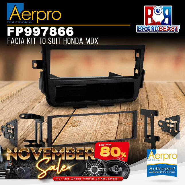 Aerpro FP997866 Single DIN Black Facia Kit Suit Honda MDX 2001 - 2006