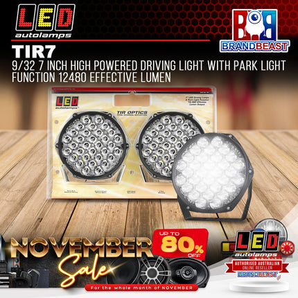 LED Autolamps TIR7 9/32 7 Inch High Powered Driving Light With Park Light Functi