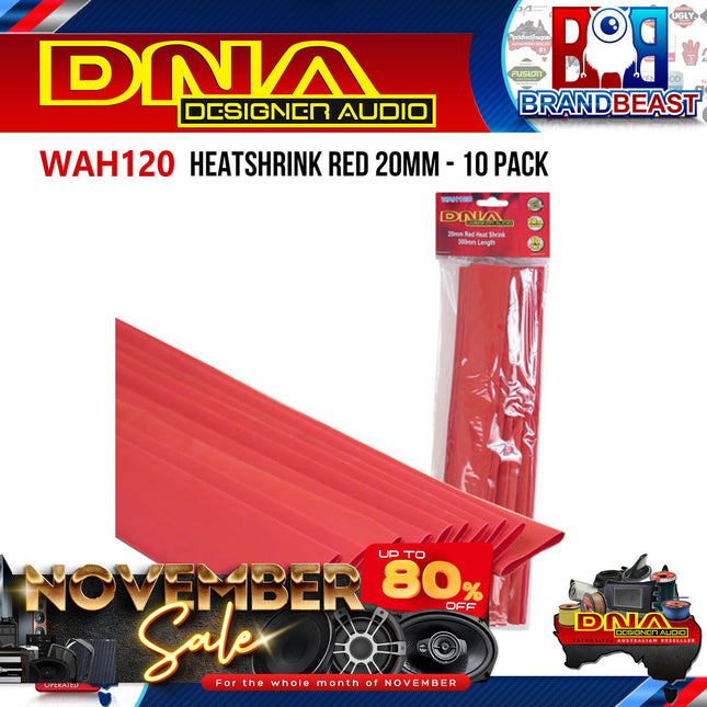 DNA WAH120 20mm Heatshrink Red - 10 Pieces