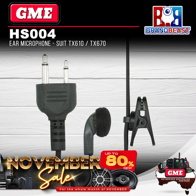 GME HS004 Earpiece Microphone - Suit TX610/TX670