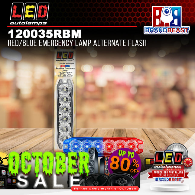 LED Autolamps 120035RBM Red/Blue Emergency Lamp Alternate Flash