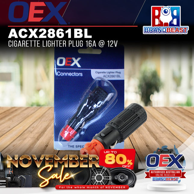 OEX ACX2861BL Cigarette Lighter Plug 16A @ 12V