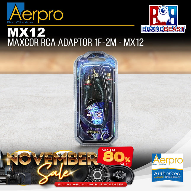 Aerpro MX12 MAXCOR RCA Adaptor 1F-2M