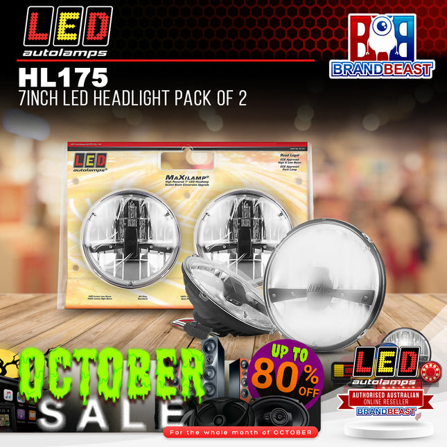 LED Autolamps HL175 7inch LED Headlight Pack Of 2