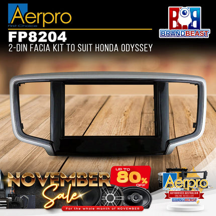 Aerpro FP8204 Double DIN Gloss Black Facia Kit Suit Honda Odyssey 2014 - ON