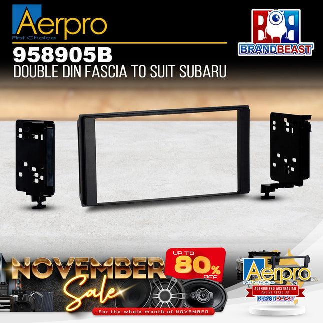 Aerpro 958905B Double DIN Black Facia Kit Suit Select Subaru Vehicles