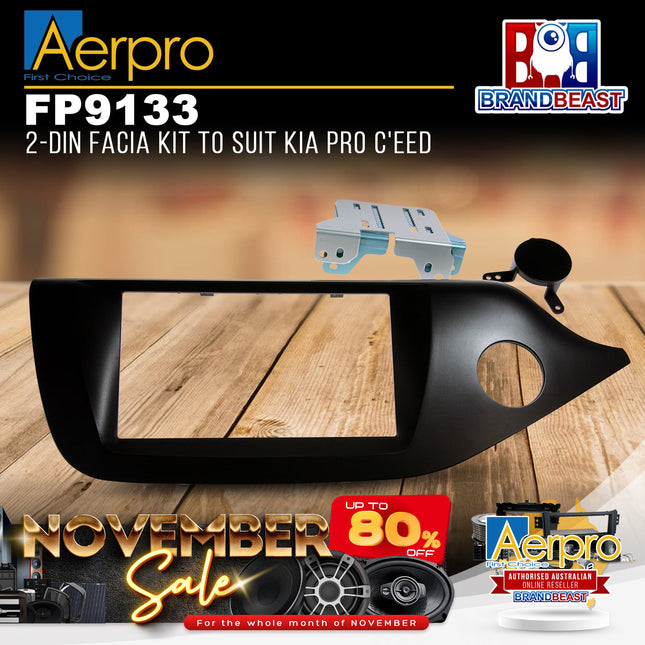 Aerpro FP9133 Double DIN Black Facia Kit Suit Kia Pro Cee'd 2014 - JD