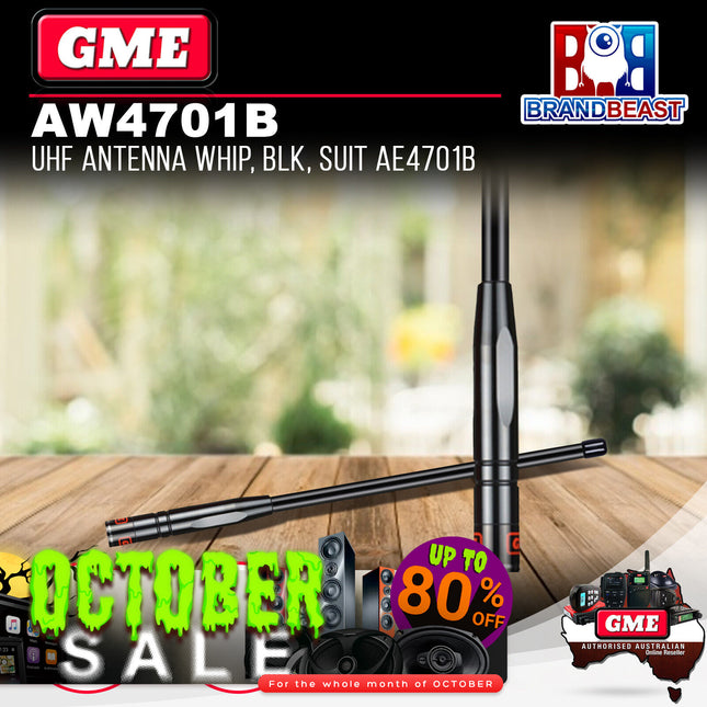 GME AW4701B UHF Antenna Whip Black Suits AE4701B