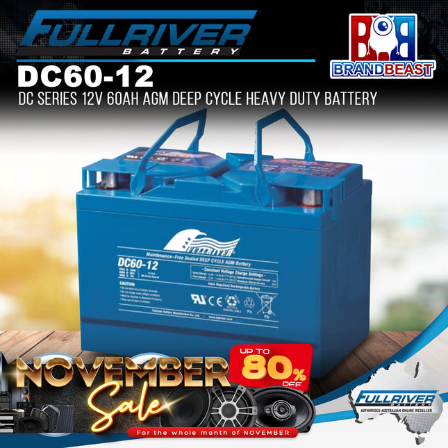 Fullriver DC60-12 DC Series 12V 60Ah AGM Deep Cycle Heavy Duty Battery