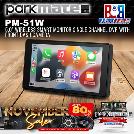 Parkmate PM-51W 5.0" Wireless Smart Monitor Single Channel DVR with Front Dash Camera
