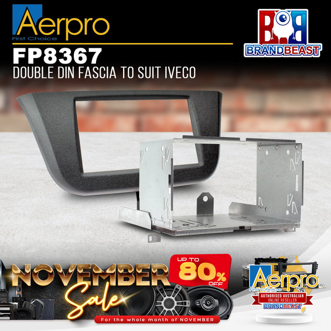 Aerpro FP8367 Double DIN Black Facia Kit Suit Iveco Daily 2014 - 2021