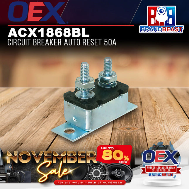 OEX ACX1868BL 50A Circuit Breaker Auto Reset