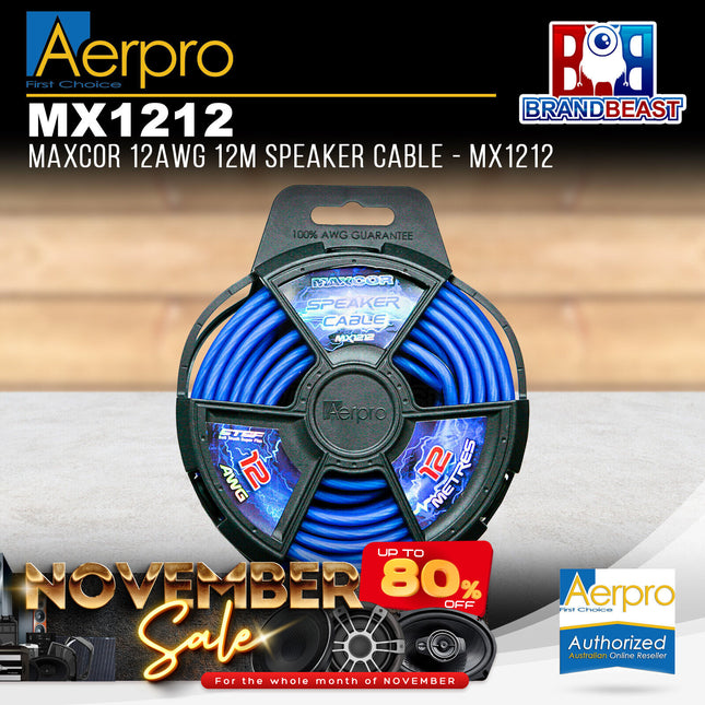 Aerpro MX1212 MAXCOR 12AWG 12M Speaker Cable