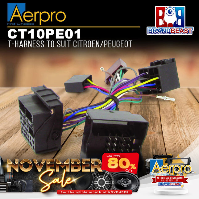 Aerpro CT10PE01 T-Harness to Suit Citroen/Peugeot