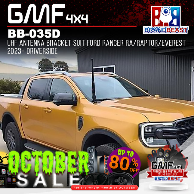 GMF4x4 BB-035D UHF Antenna Bracket For Ford Ranger RA/Raptor/Everest Driver Side