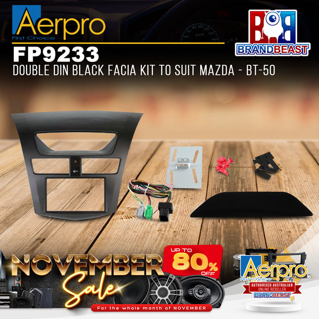 Aerpro FP9233 Double DIN Black Facia Kit Suit Mazda BT-50 2015 - 2017